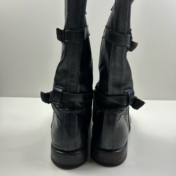 BED STU Cobbler Series Mid Calf Leather Moto Combat Boots Size 8 - Picture 9 of 10